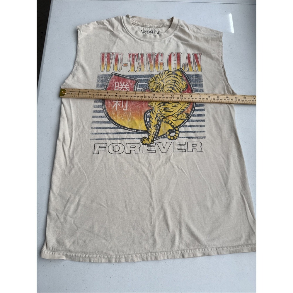 wu tang forever shirt Sleeveless Tan Sz Med 100%‎ Cotton Tiger Beige - Picture 4 of 6